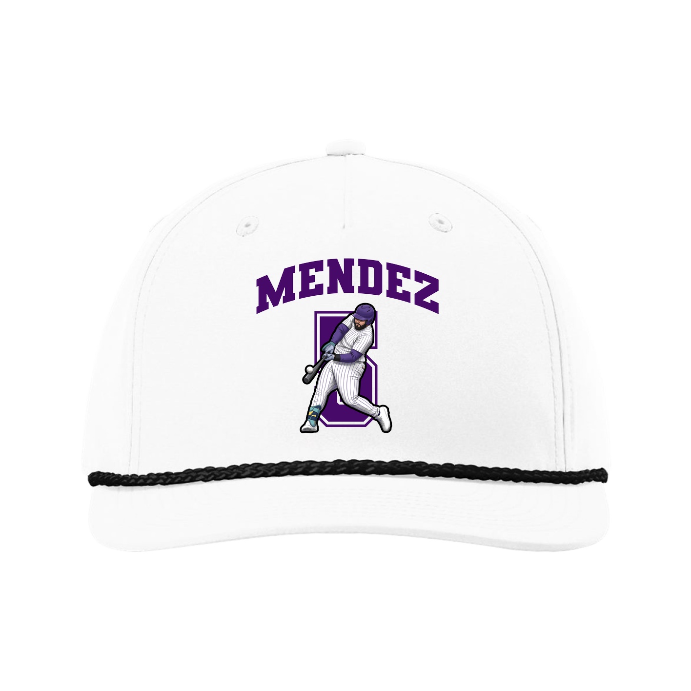 Five-Panel Classic Rope Cap — Number in White