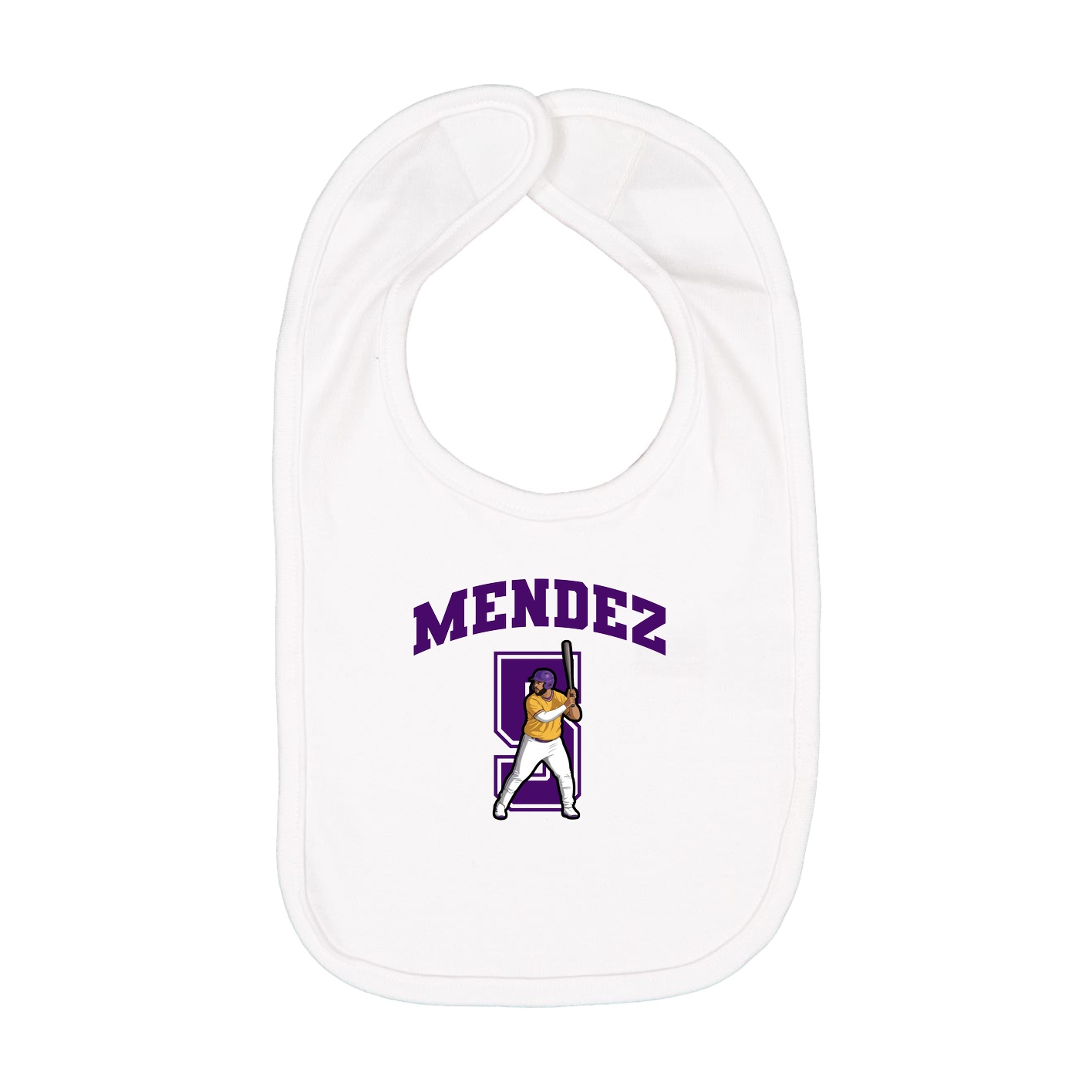 Infant Bib — Number in White