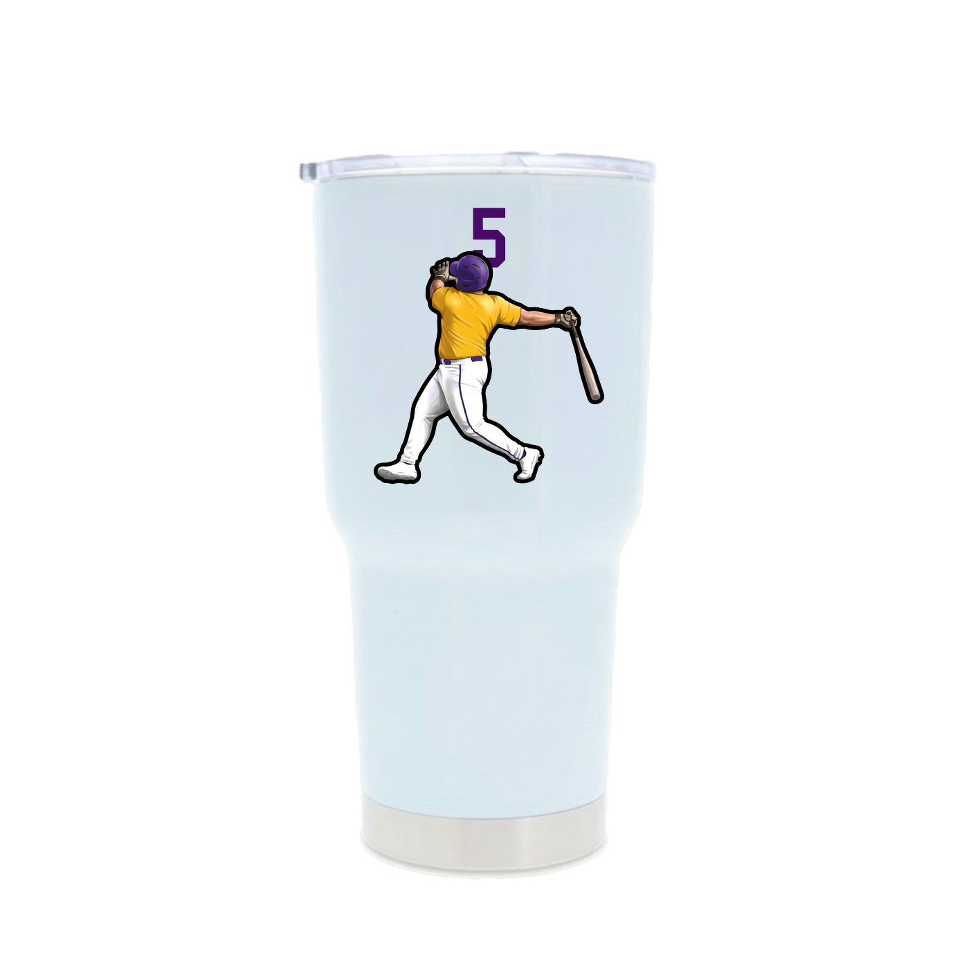 30oz Stainless Steel Tumbler — Number Top in White
