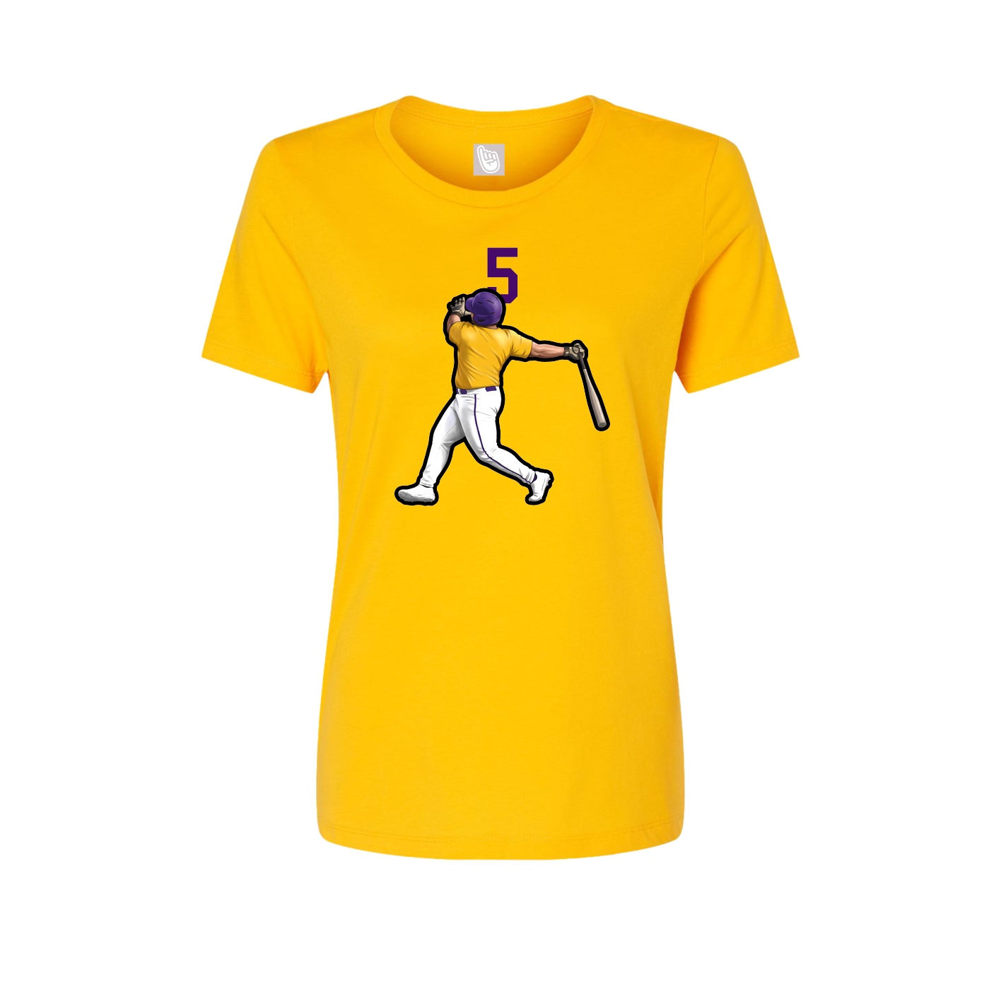 Fitted Women's Tee — Number Top in Gold