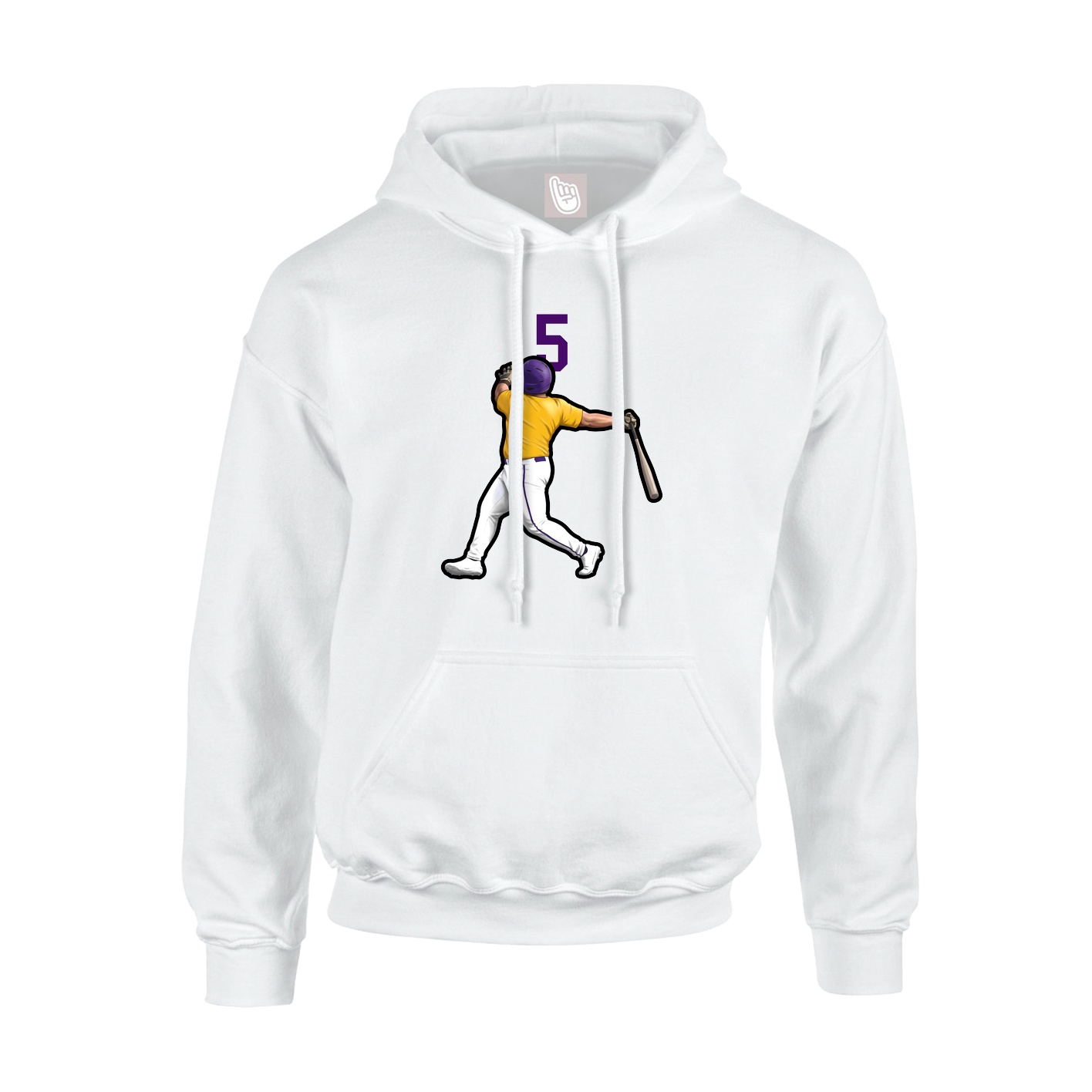 Youth Hoodie — Number Top in White