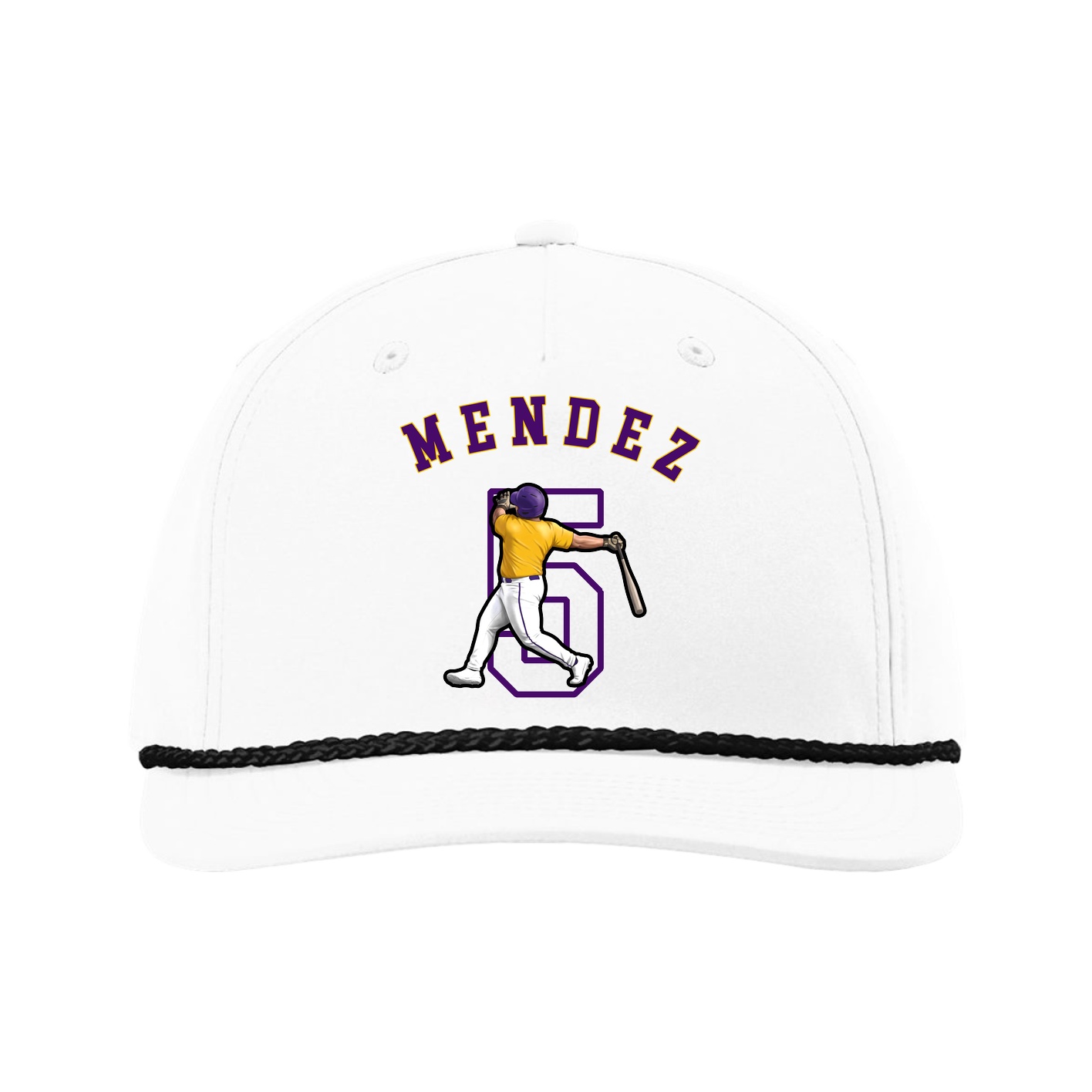 Five-Panel Classic Rope Cap — Shirsey Arch in White