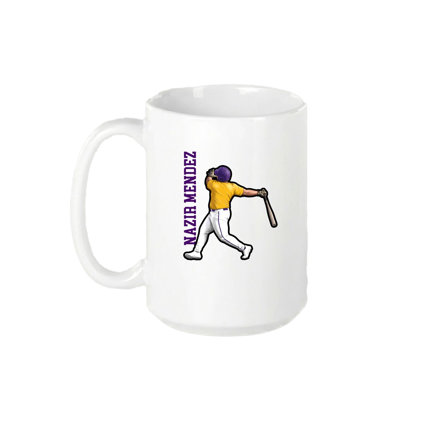 15oz Coffee Mug — Name Vertical in White