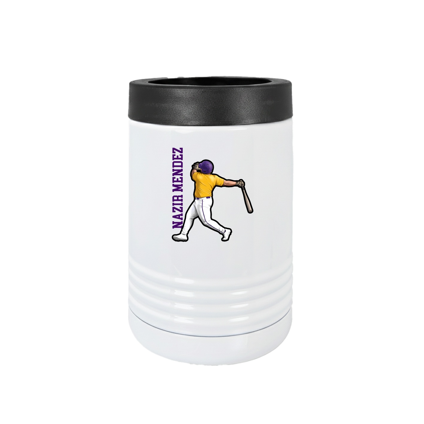 Beverage Holder — Name Vertical in White