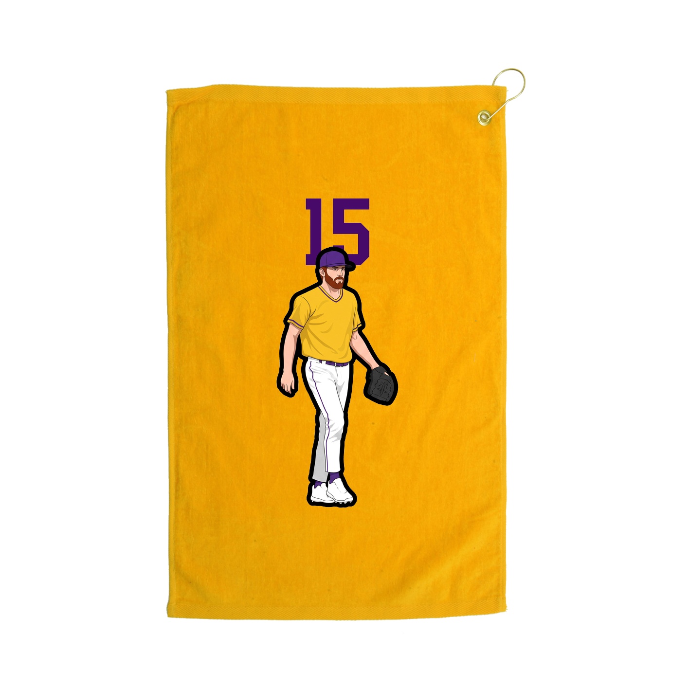 Golf Towel — Number Top in Gold