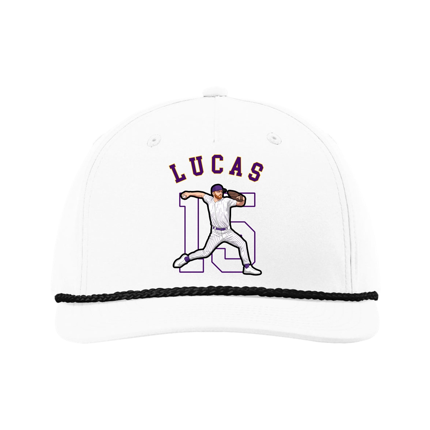 Five-Panel Classic Rope Cap — Shirsey Arch in White