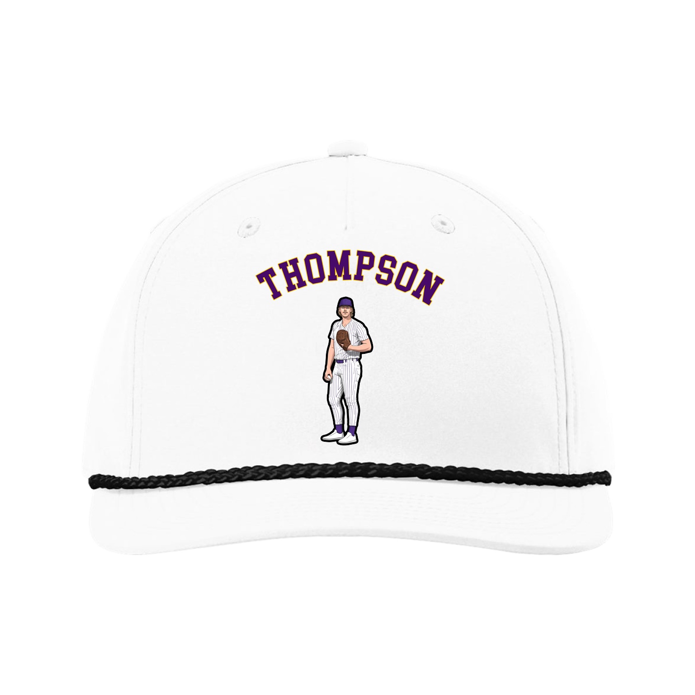 Five-Panel Classic Rope Cap — Shirsey Arch in White