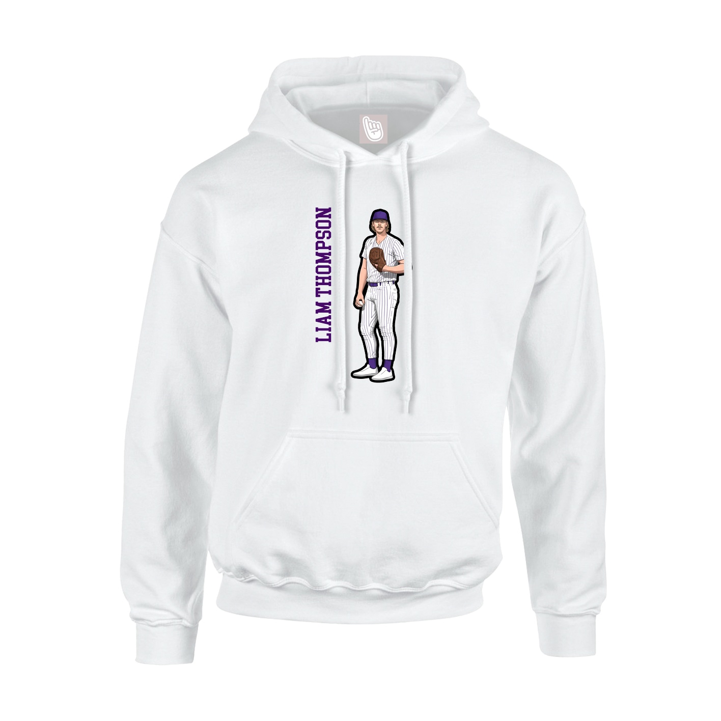 Youth Hoodie — Name Vertical in White