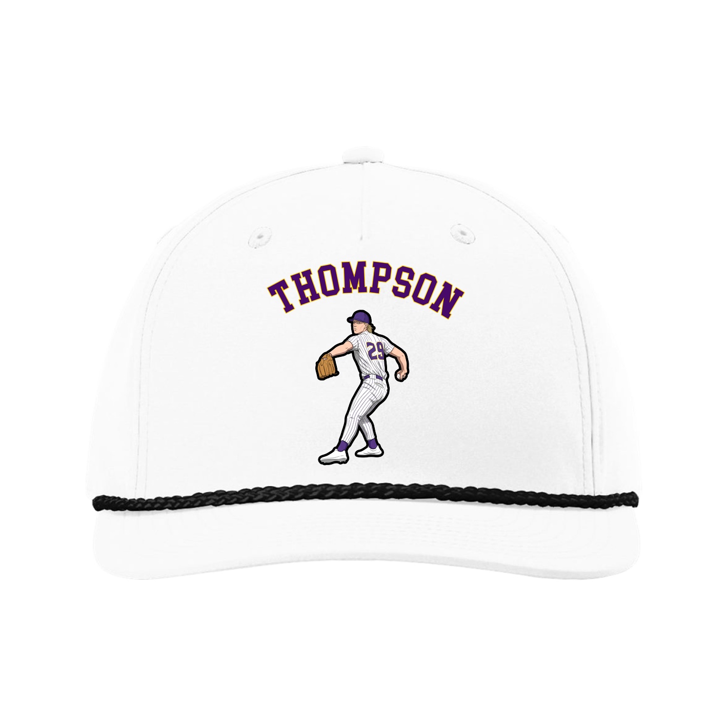 Five-Panel Classic Rope Cap — Shirsey Arch in White
