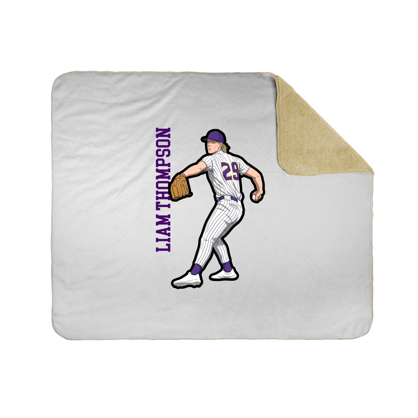 Throw Blanket — Name Vertical in White
