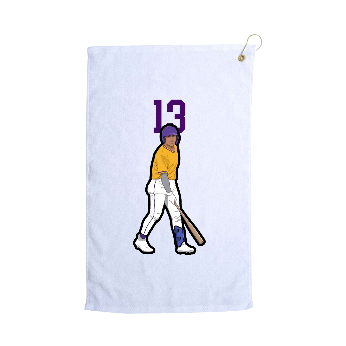 Golf Towel — Number Top in White