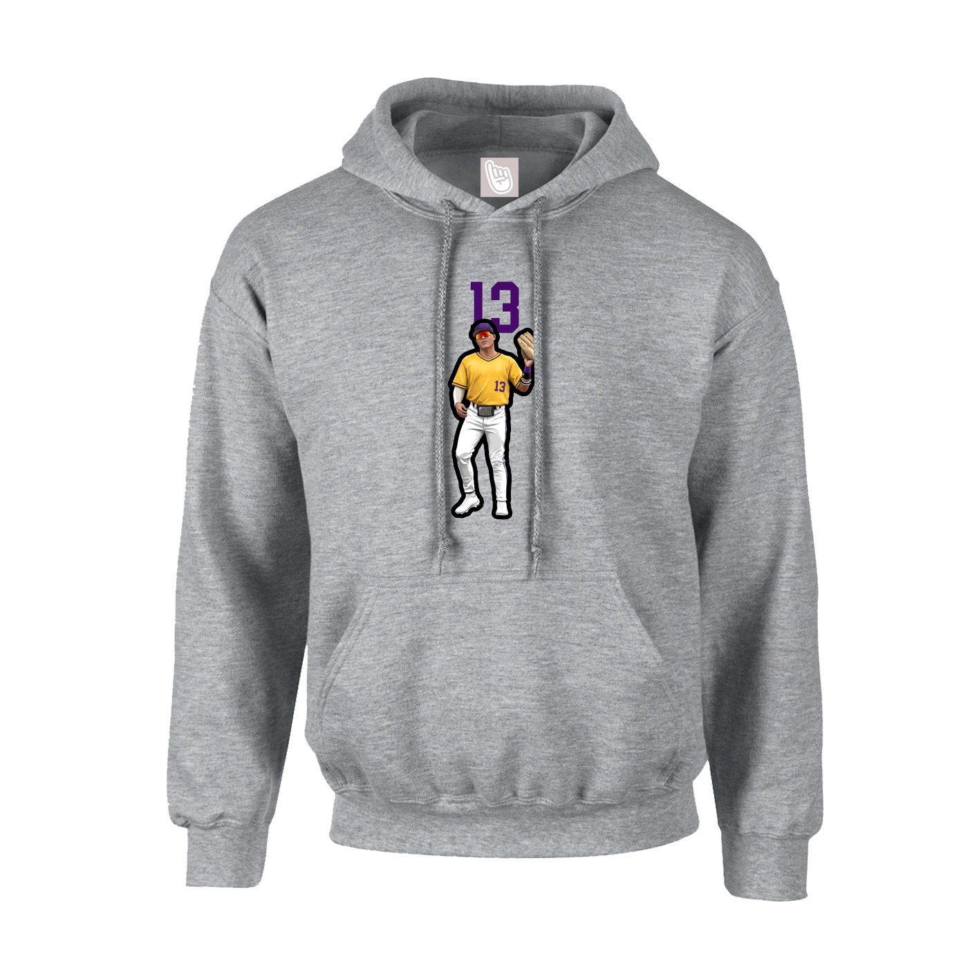 Youth Hoodie — Number Top in Grey