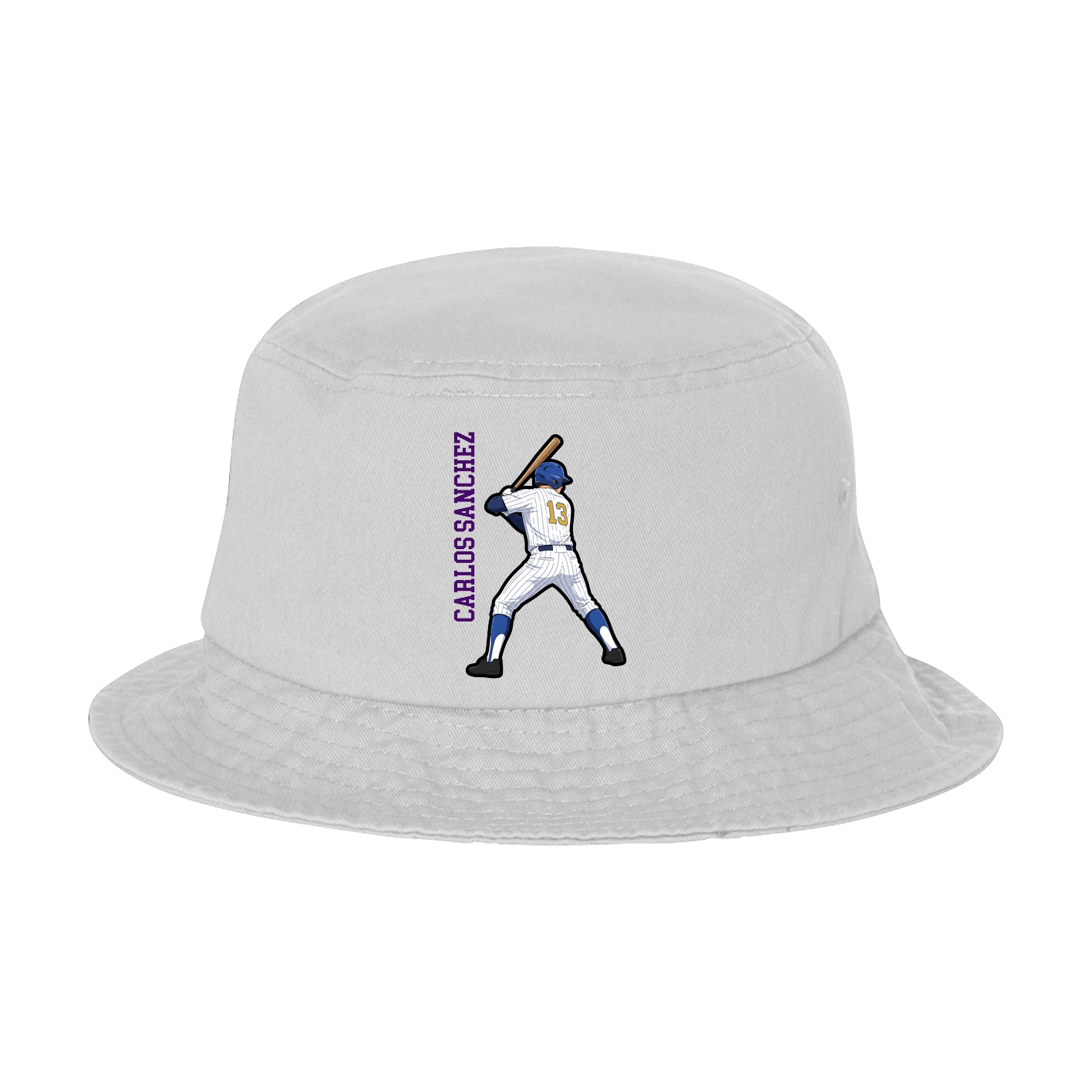 Bucket Cap — Name Vertical in White