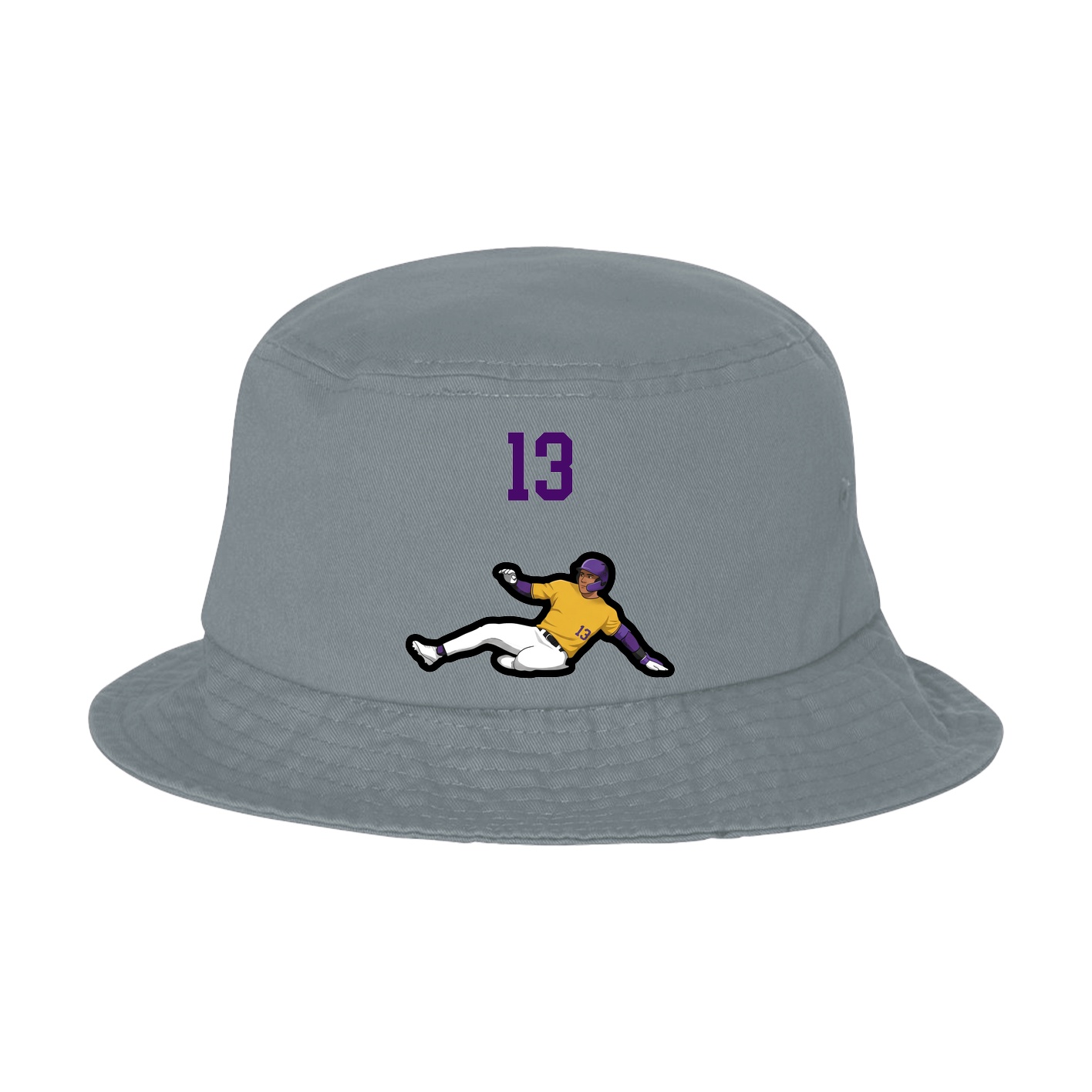 Bucket Cap — Number Top in Grey