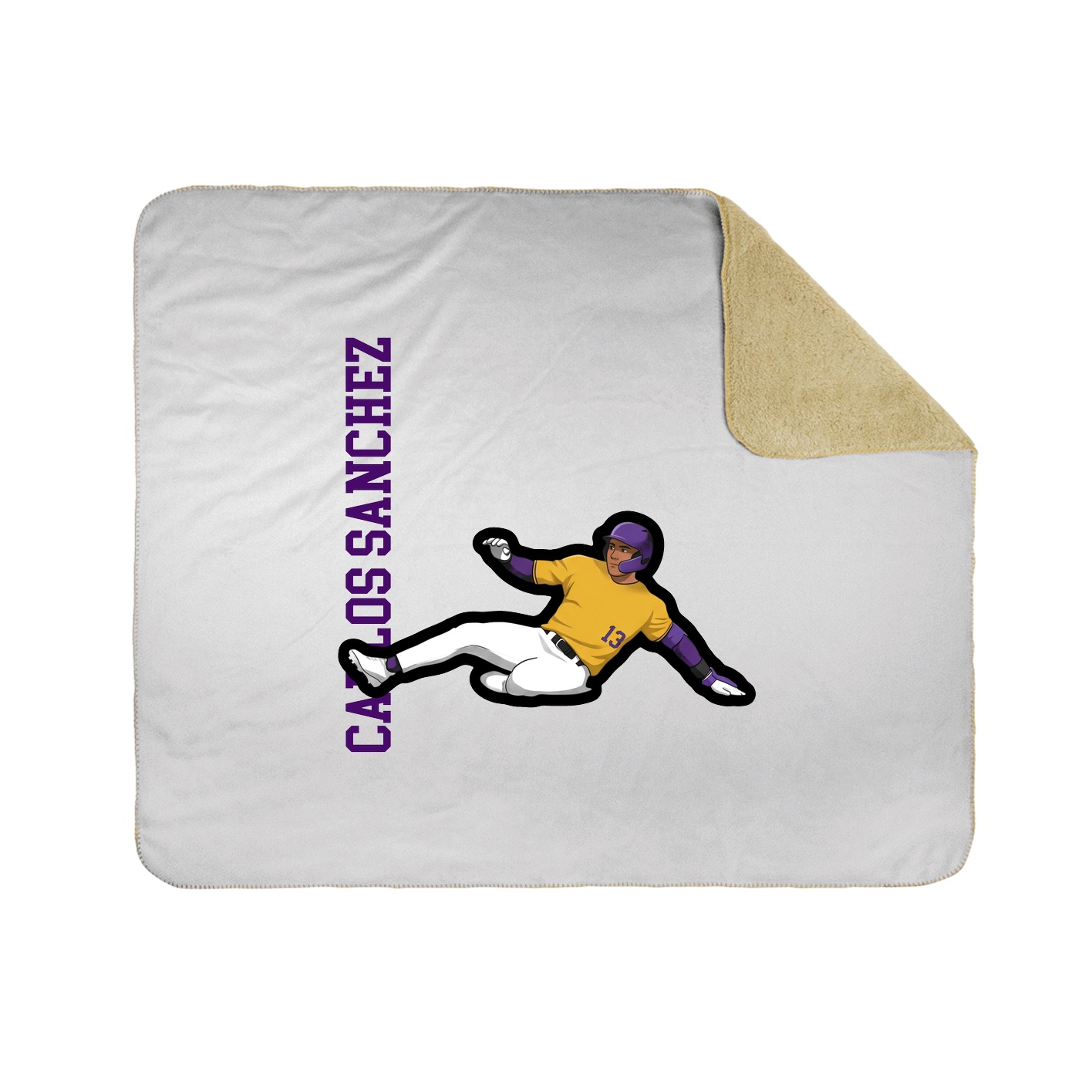 Throw Blanket — Name Vertical in White