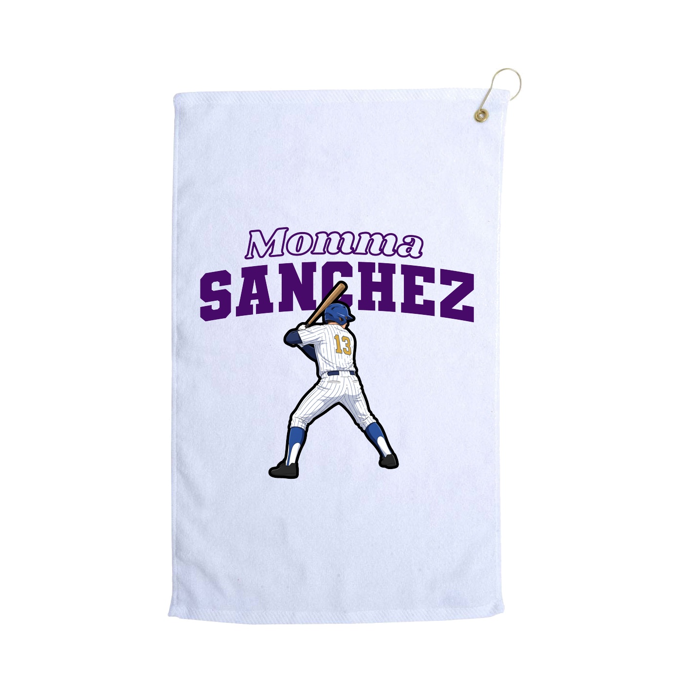 Golf Towel — Mothers Day Block in White