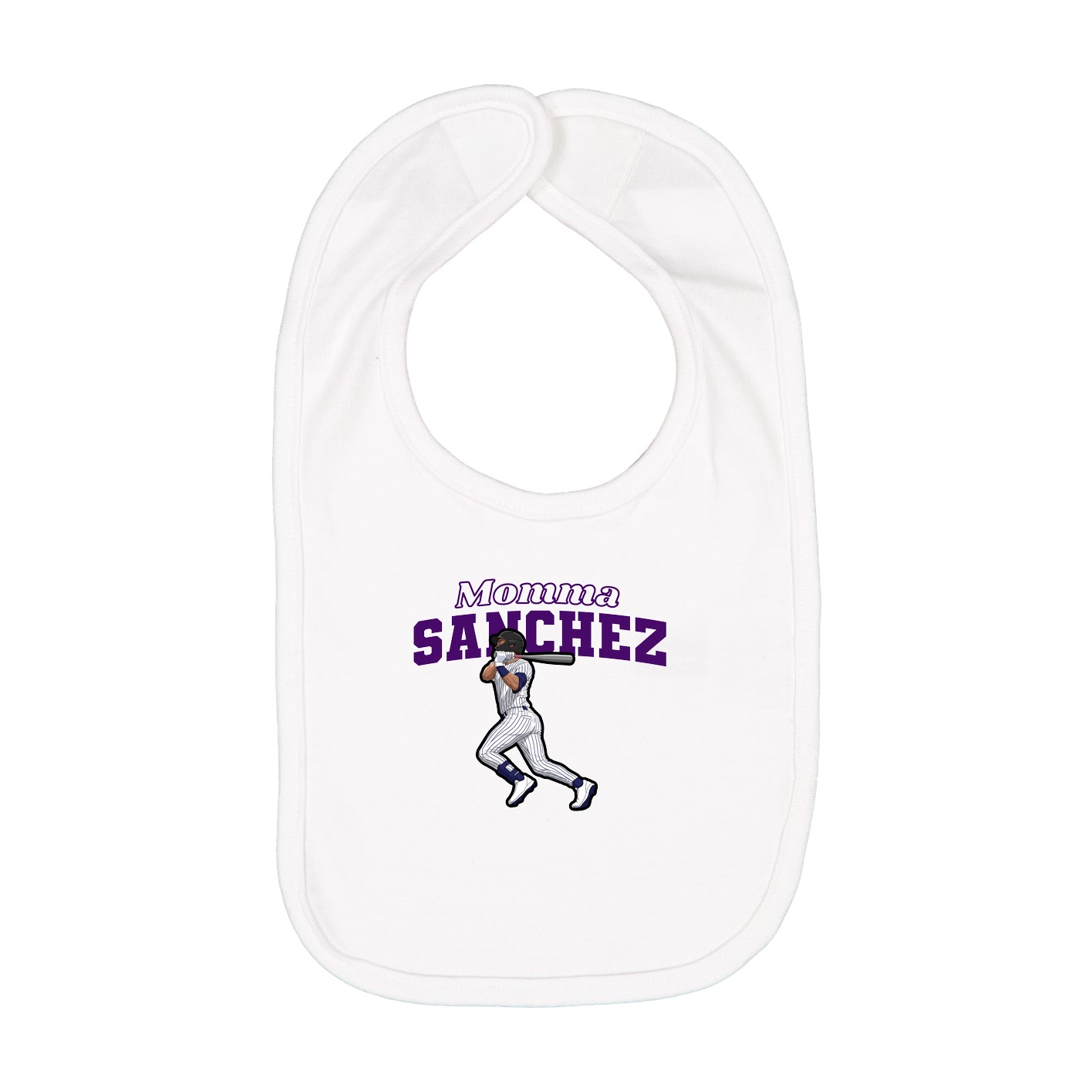 Infant Bib — Mothers Day Block in White