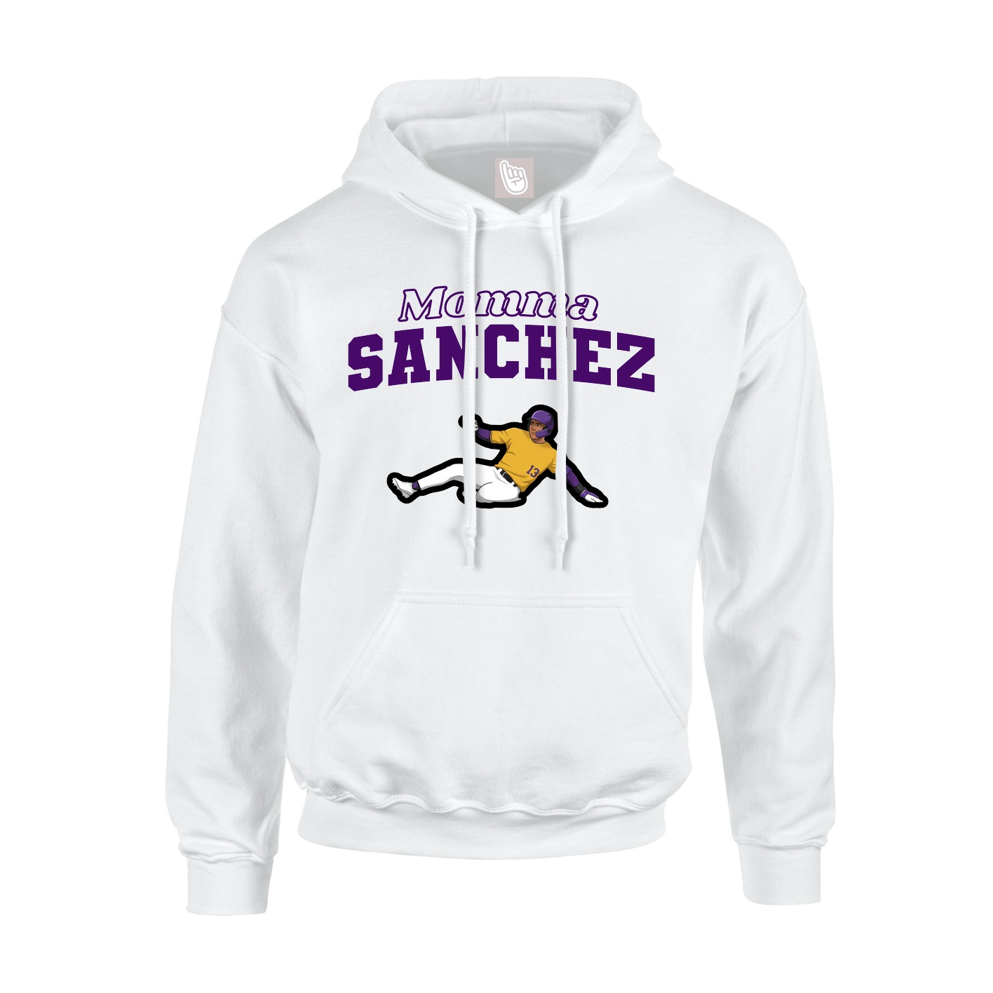Youth Hoodie — Mothers Day Block in White