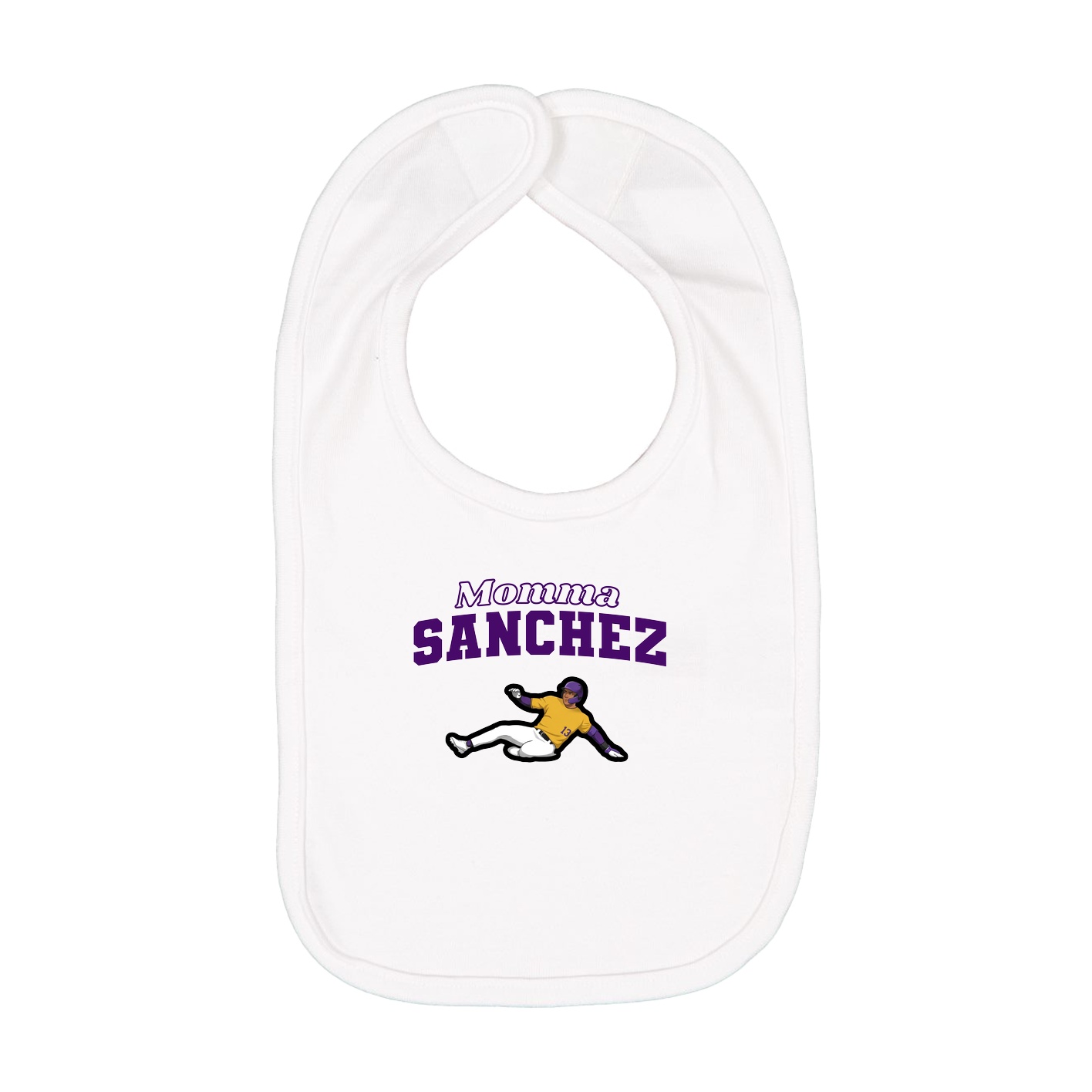 Infant Bib — Mothers Day Block in White