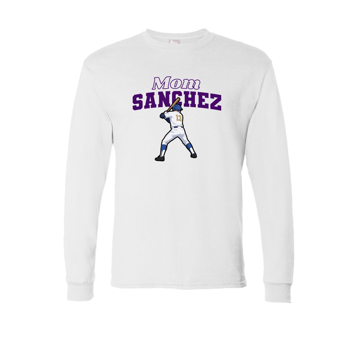 Long Sleeve Tee — Mothers Day Block in White