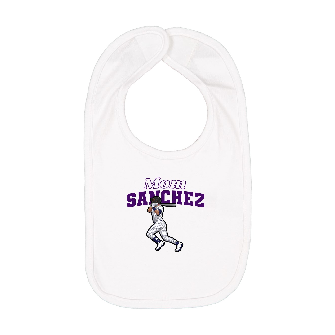 Infant Bib — Mothers Day Block in White