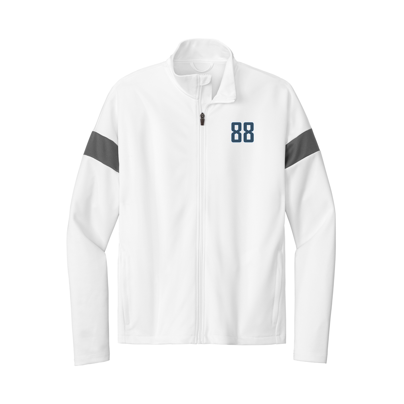 Team Travel Full-Zip Jacket — Front Shirsy in White/Grey
