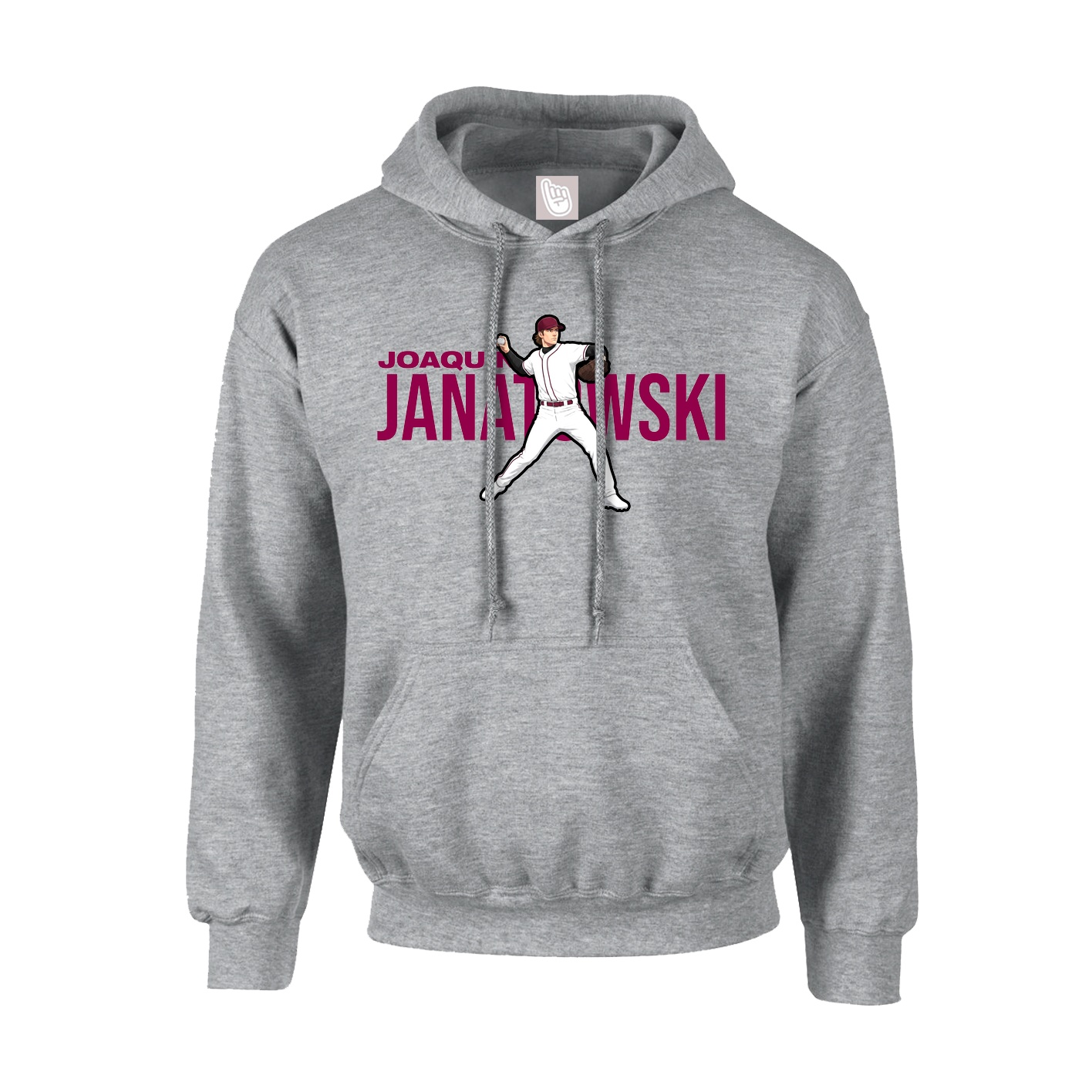 Youth Hoodie — Player Name in Grey