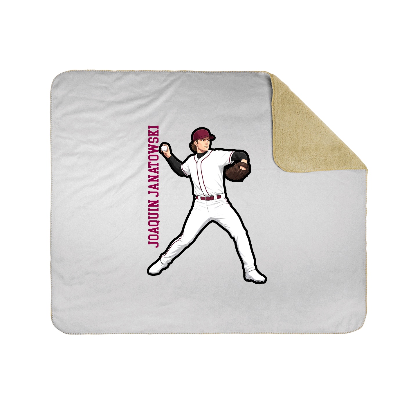 Throw Blanket — Name Vertical in White
