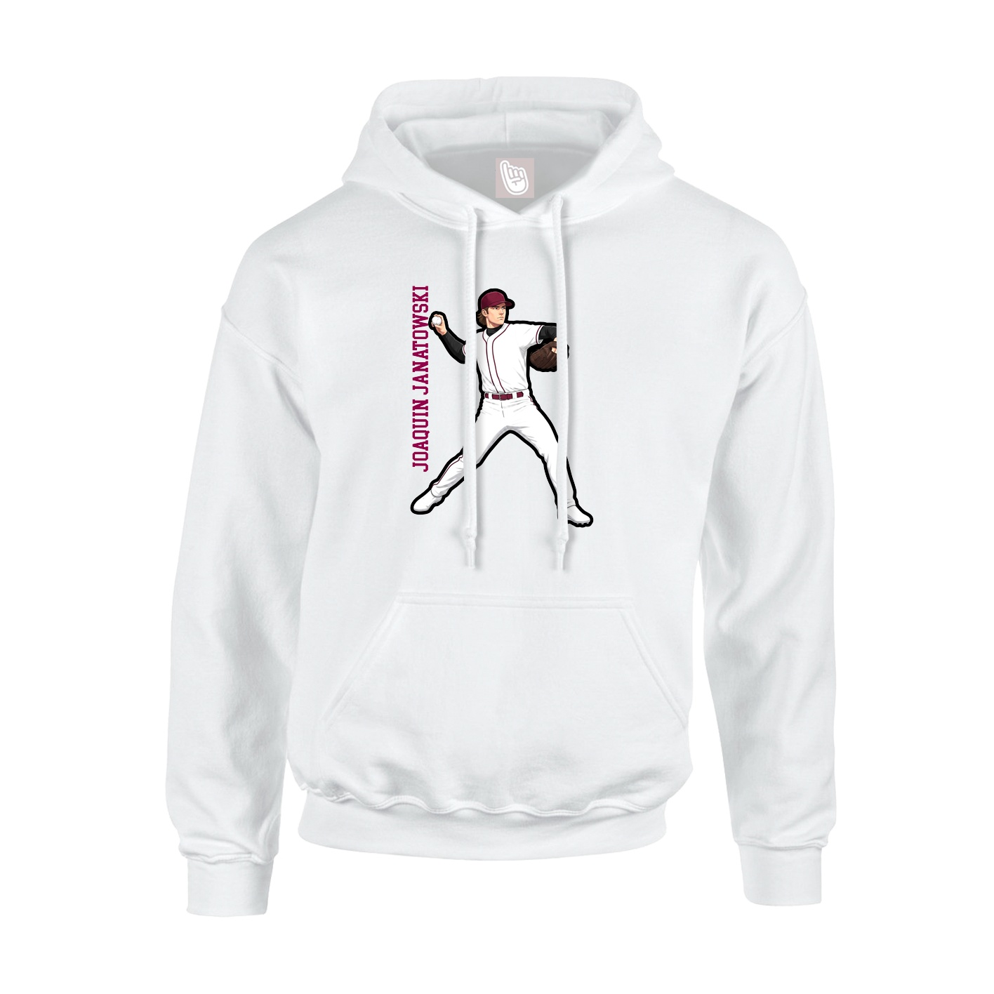 Youth Hoodie — Name Vertical in White