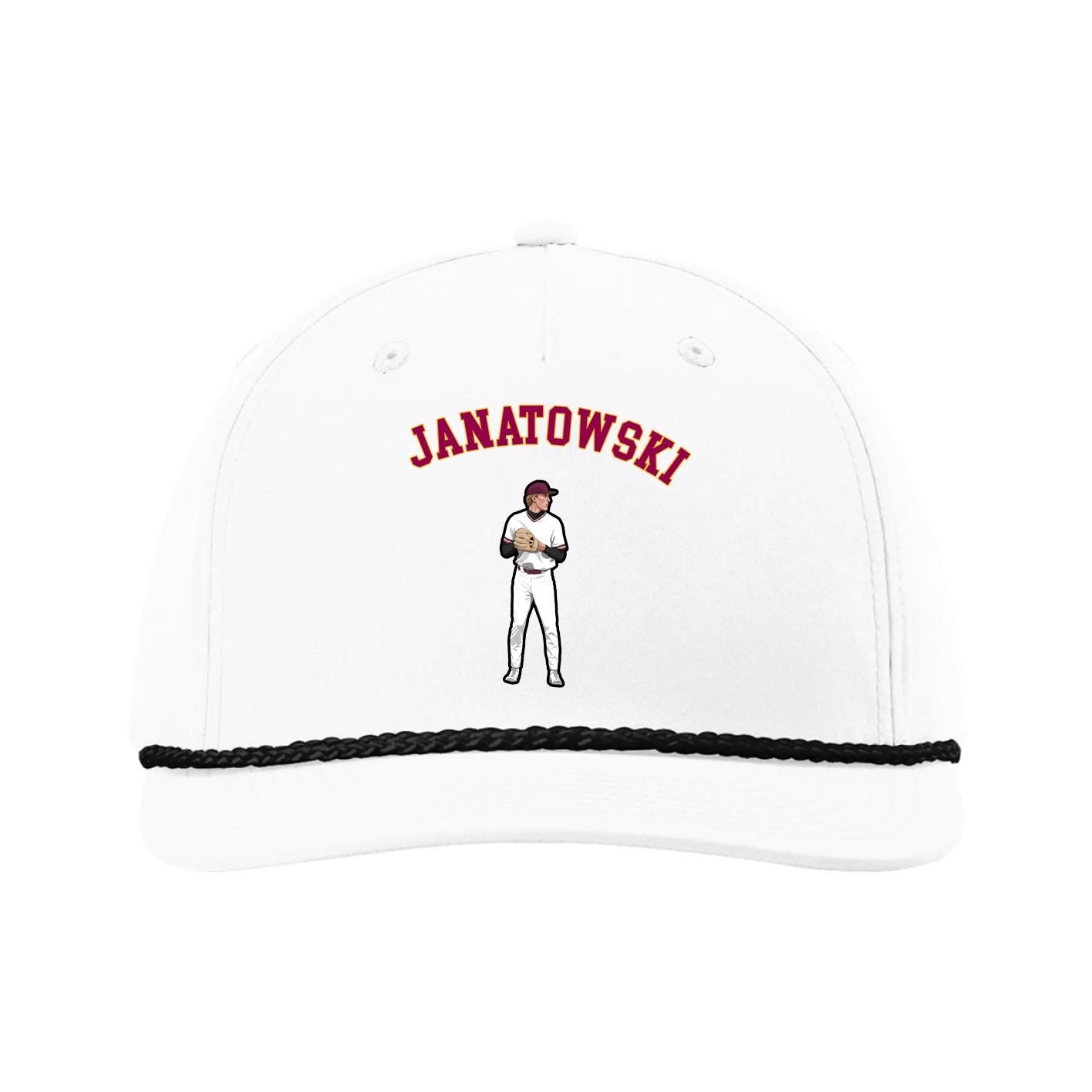 Five-Panel Classic Rope Cap — Shirsey Arch in White