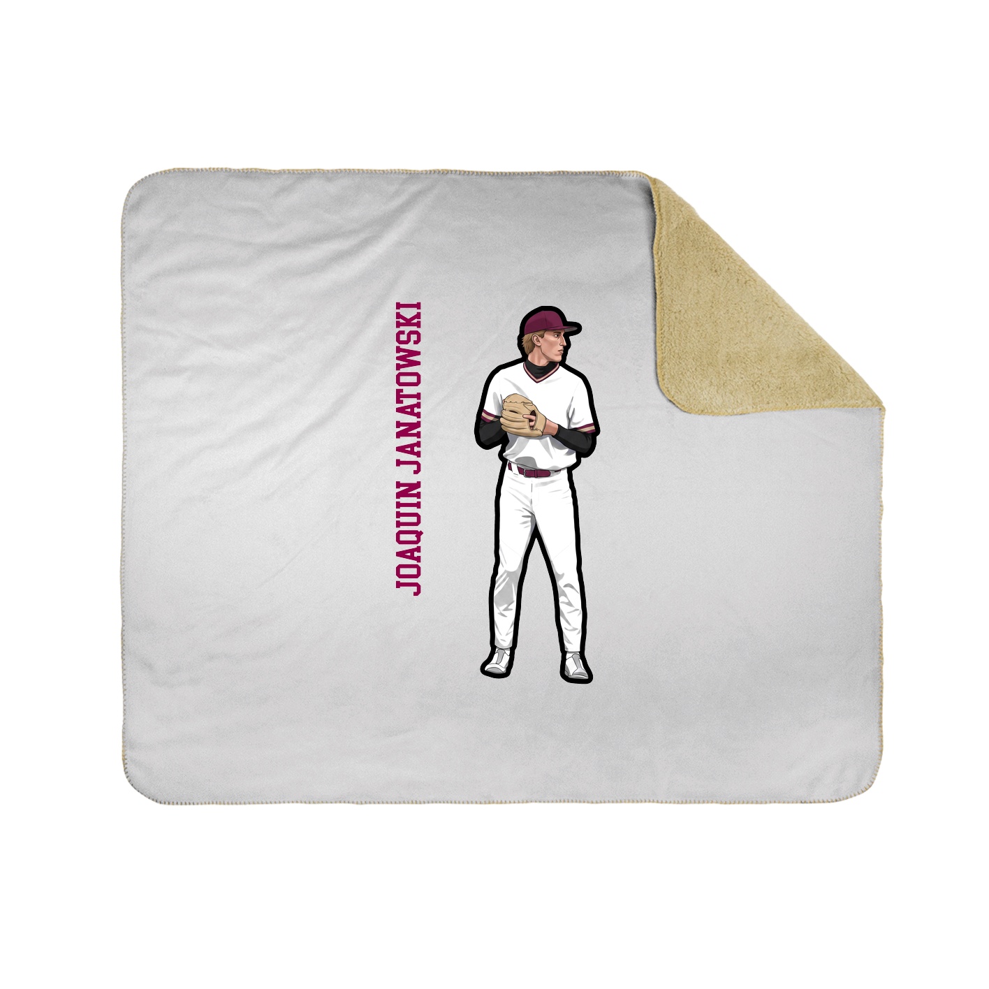 Throw Blanket — Name Vertical in White