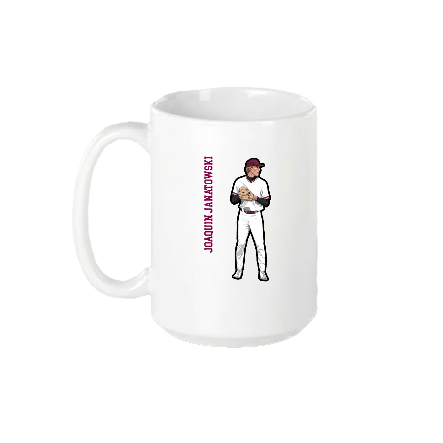 15oz Coffee Mug — Name Vertical in White