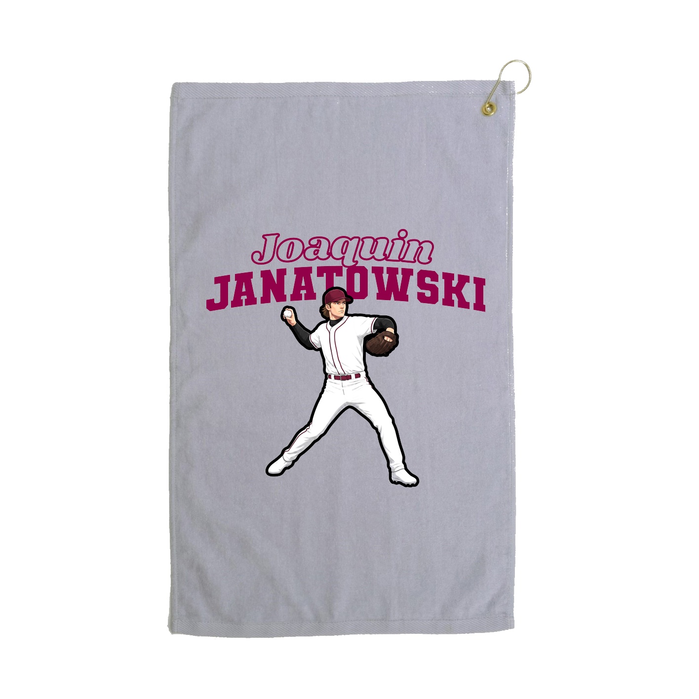 Golf Towel — Name Arch in Grey