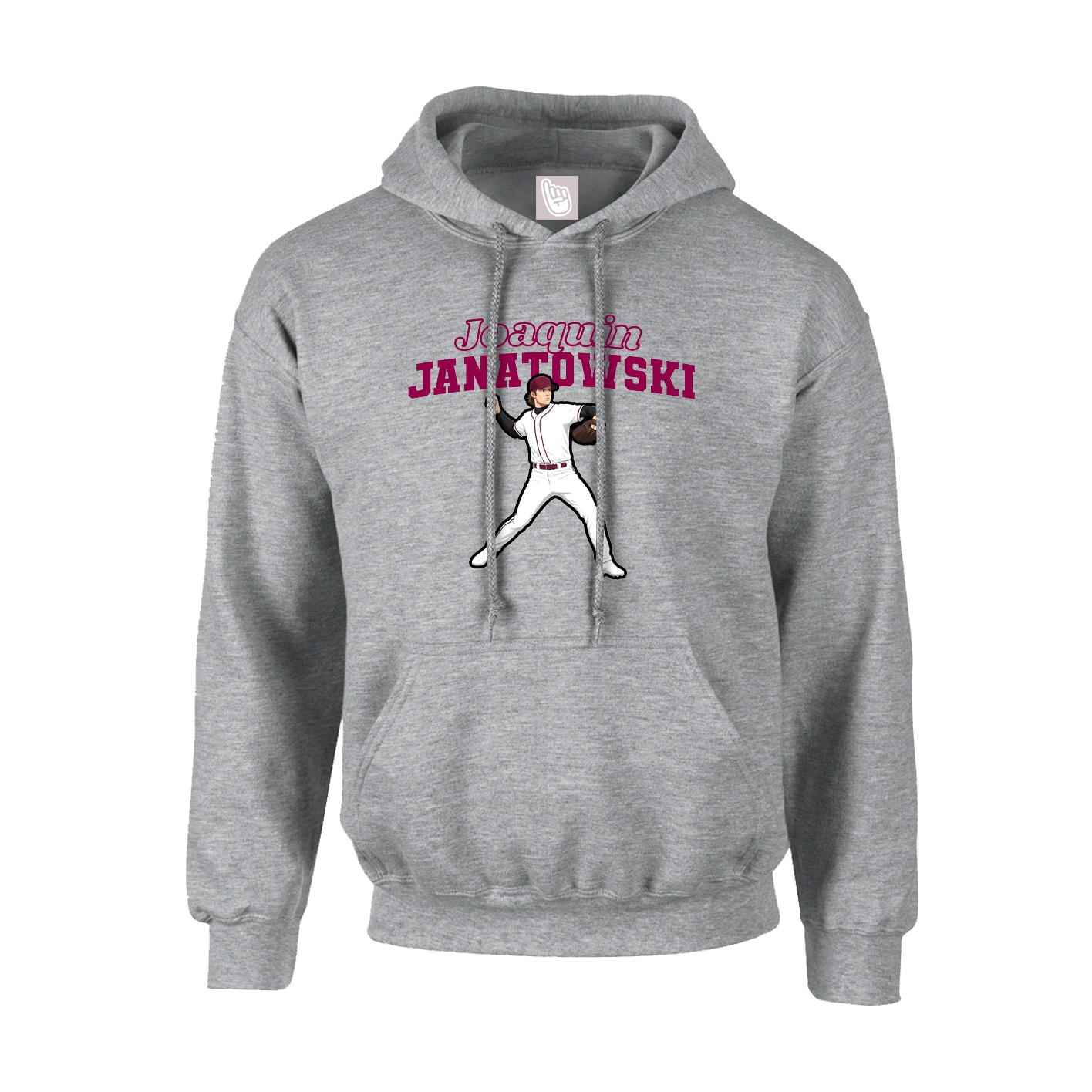 Youth Hoodie — Name Arch in Grey