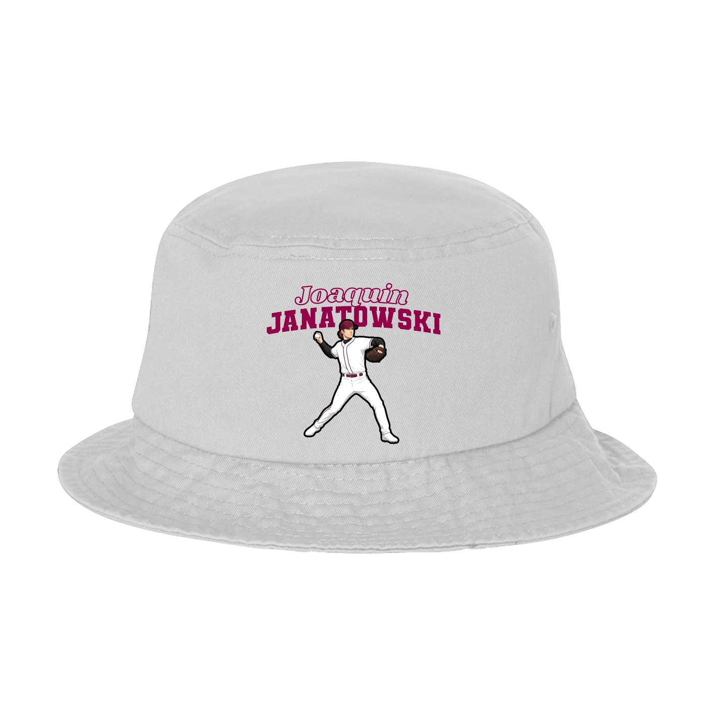 Bucket Cap — Name Arch in White