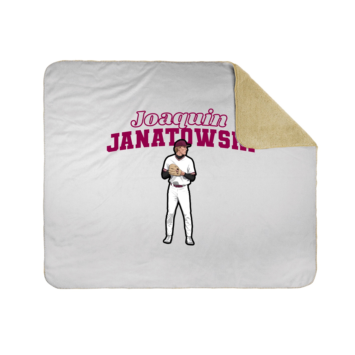 Throw Blanket — Name Arch in White