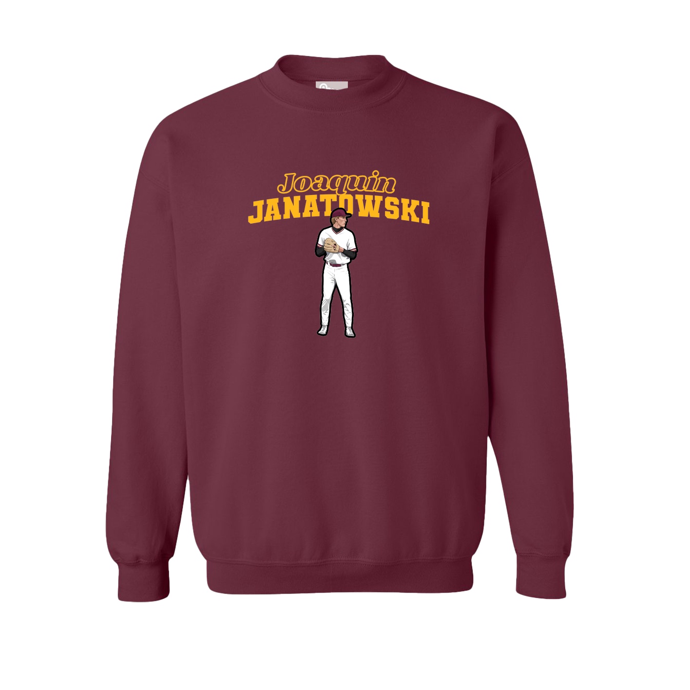 Fleece Crew — Name Arch in Maroon