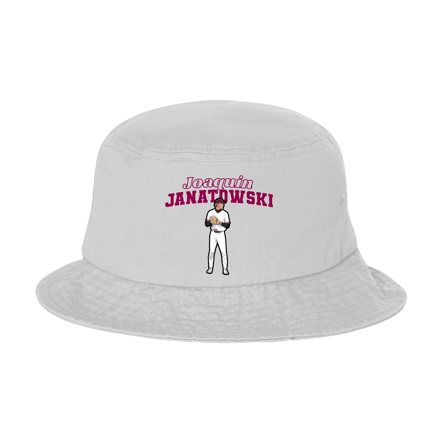 Bucket Cap — Name Arch in White