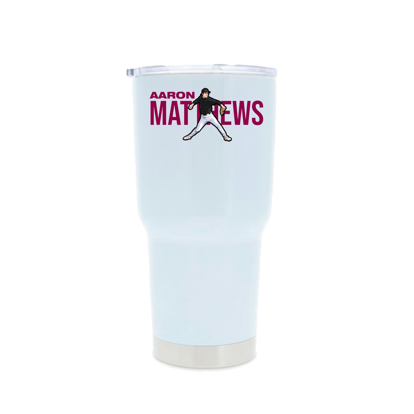 30oz Stainless Steel Tumbler — Player Name in White