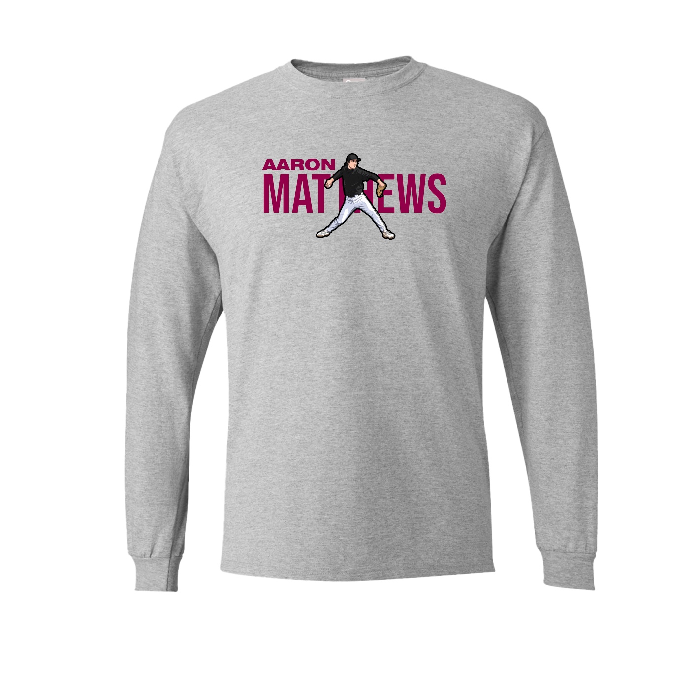 Long Sleeve Tee — Player Name in Grey