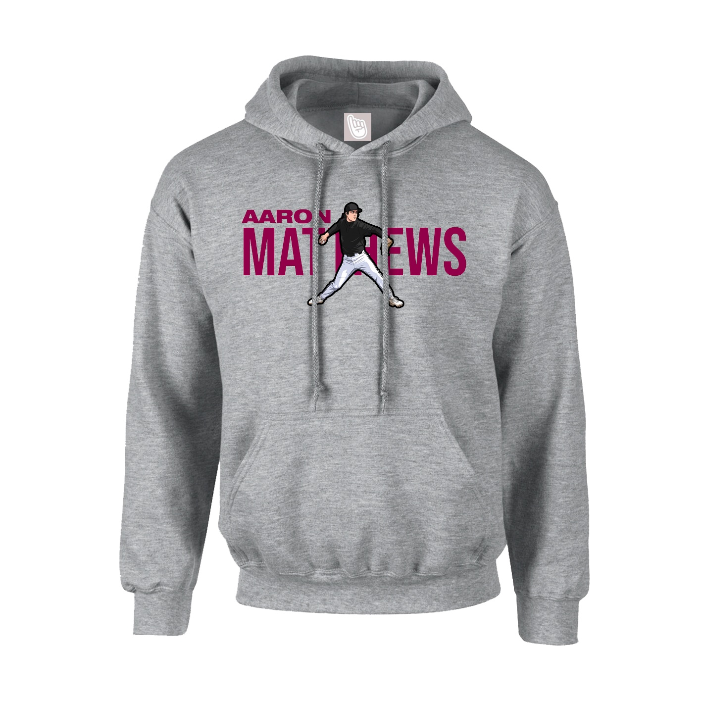 Youth Hoodie — Player Name in Grey