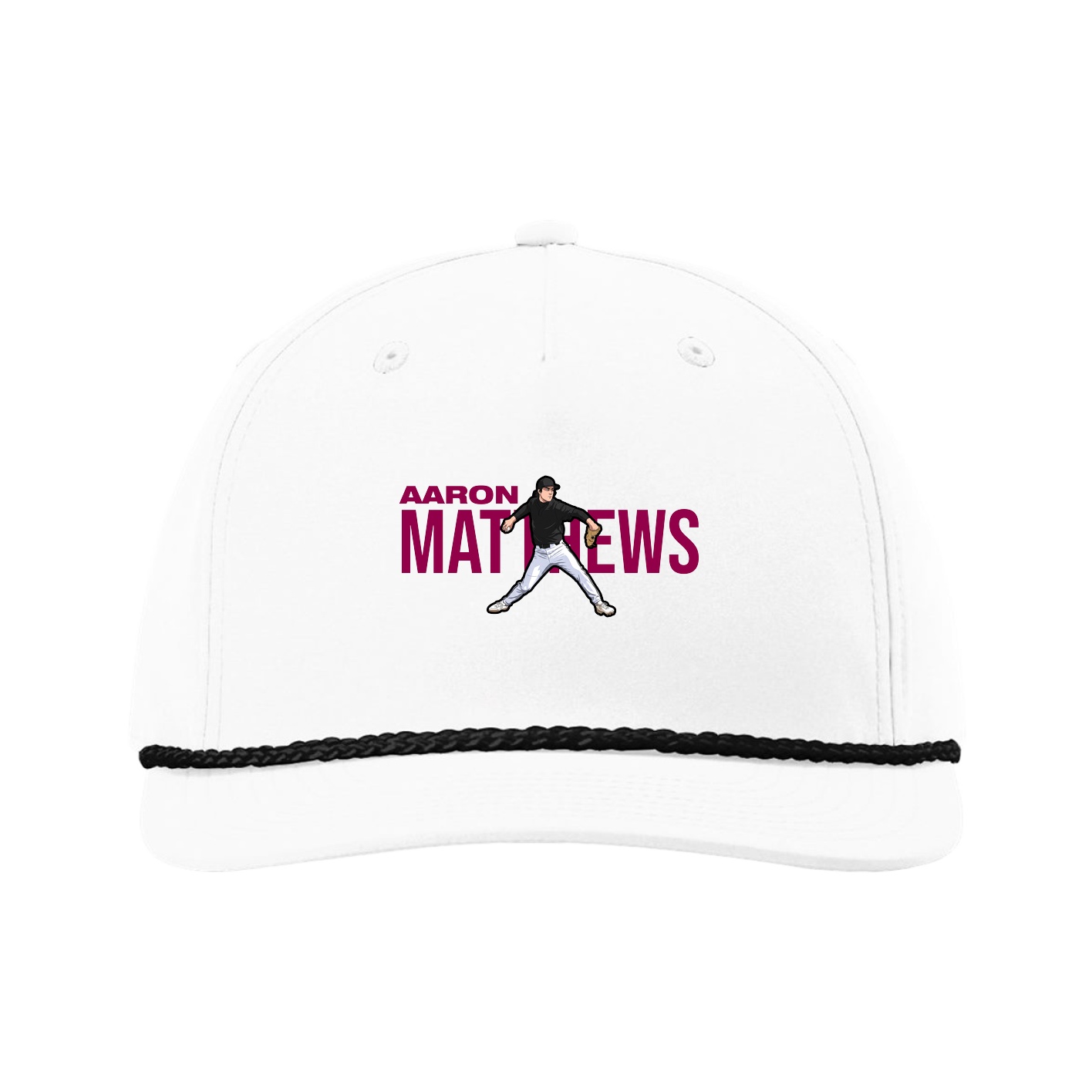 Five-Panel Classic Rope Cap — Player Name in White