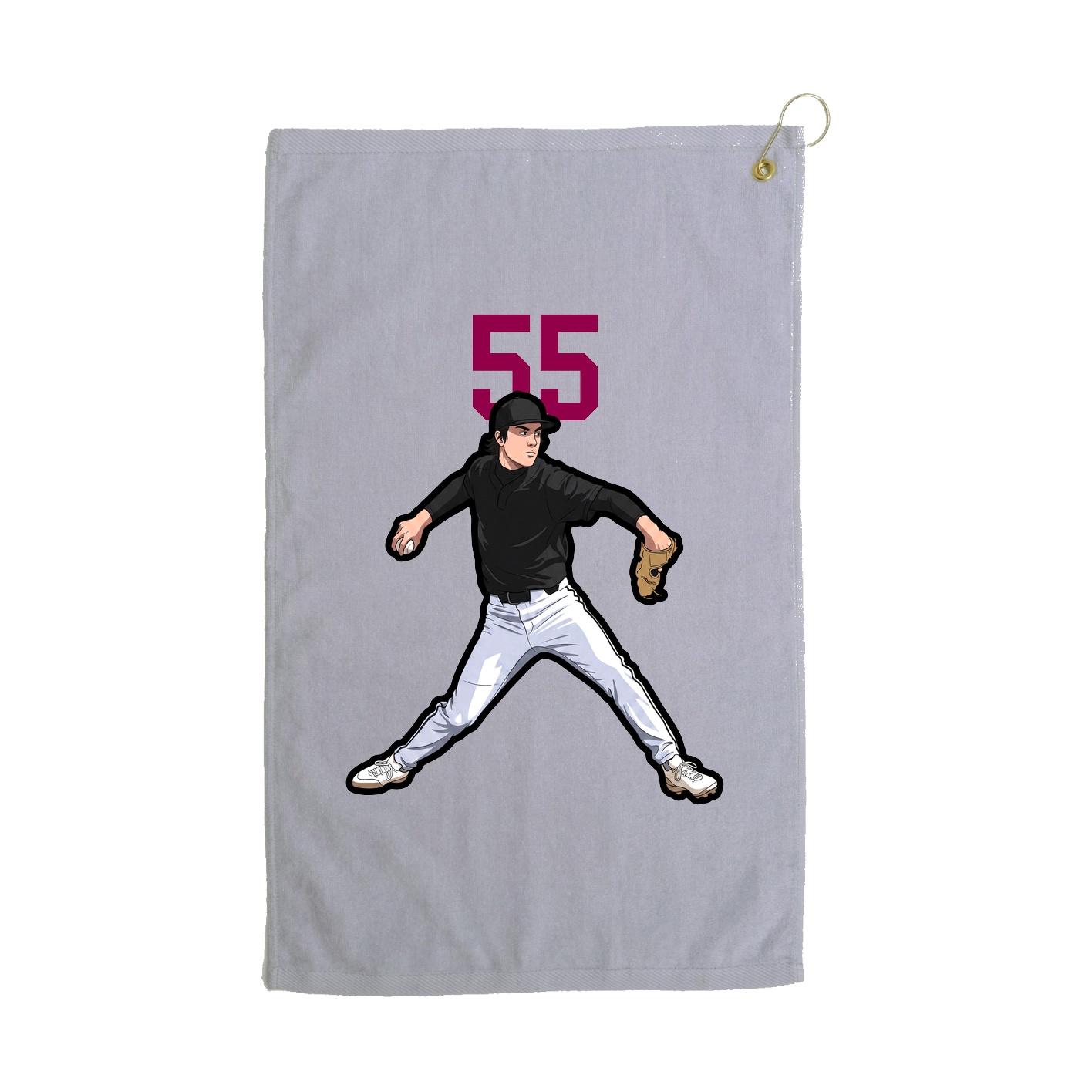 Golf Towel — Number Top in Grey
