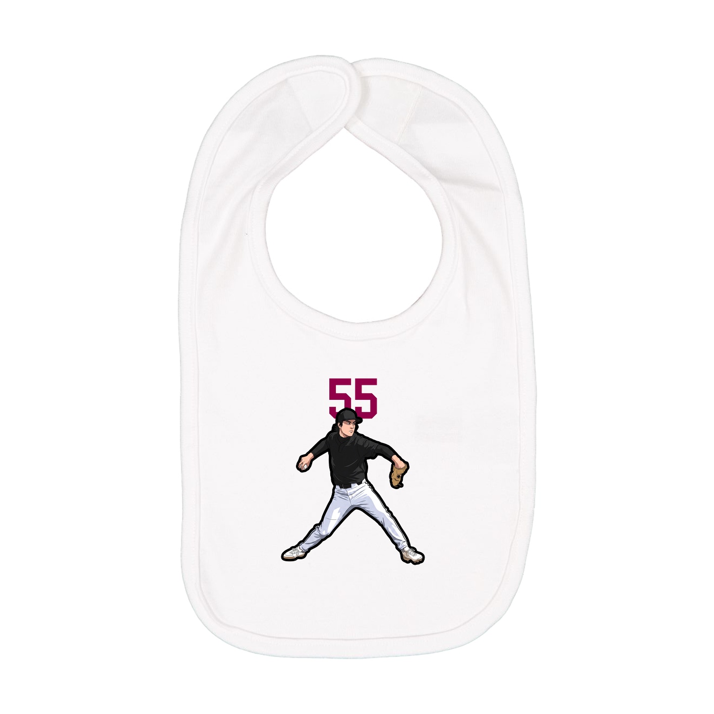 Infant Bib — Number Top in White
