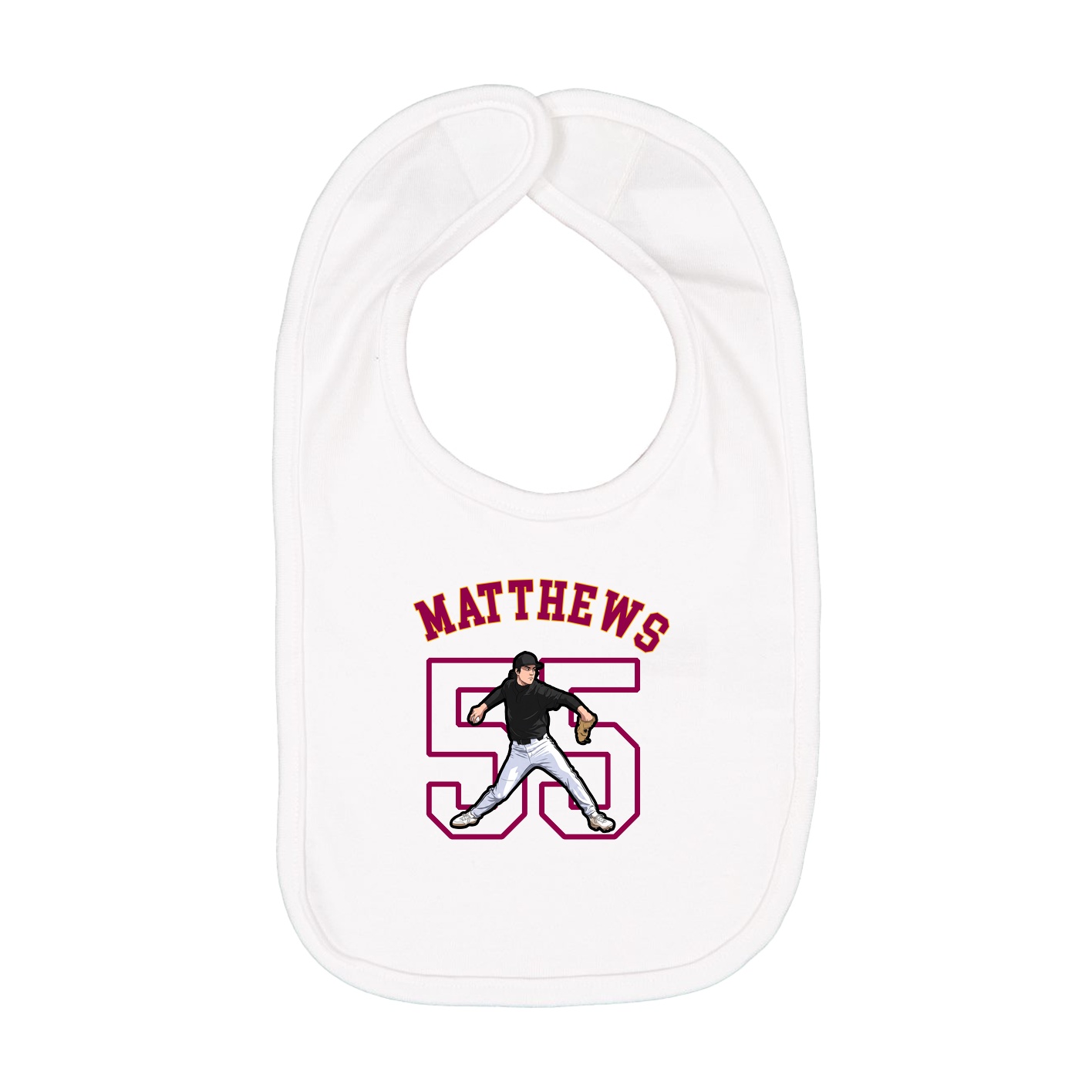 Infant Bib — Shirsey Arch in White