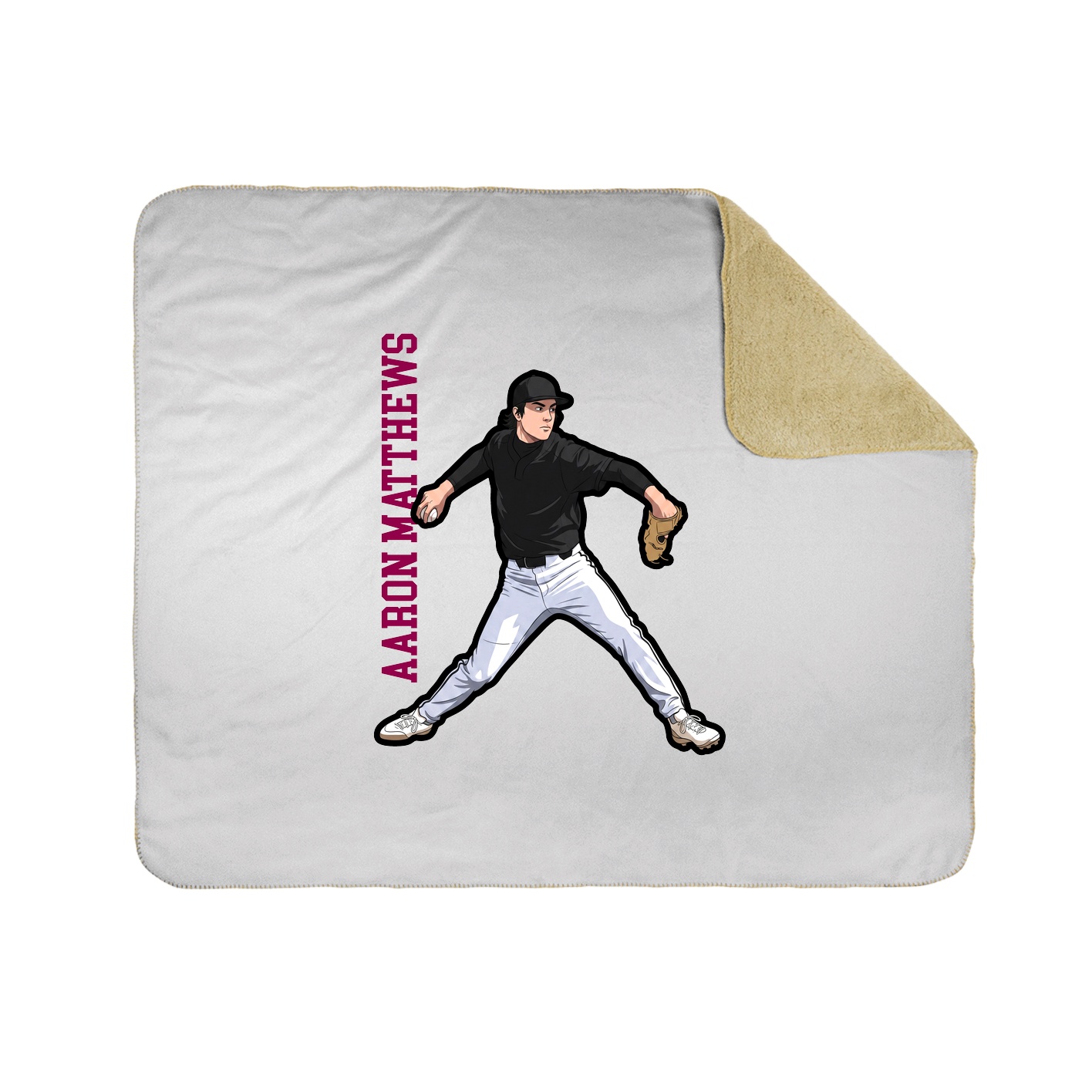 Throw Blanket — Name Vertical in White
