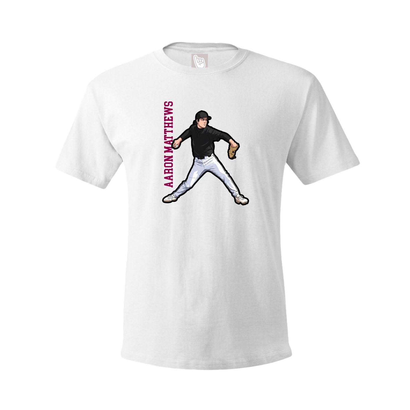 Youth Tee — Name Vertical in White
