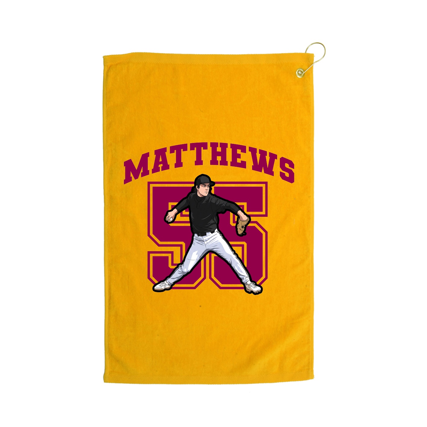 Golf Towel — Number in Gold