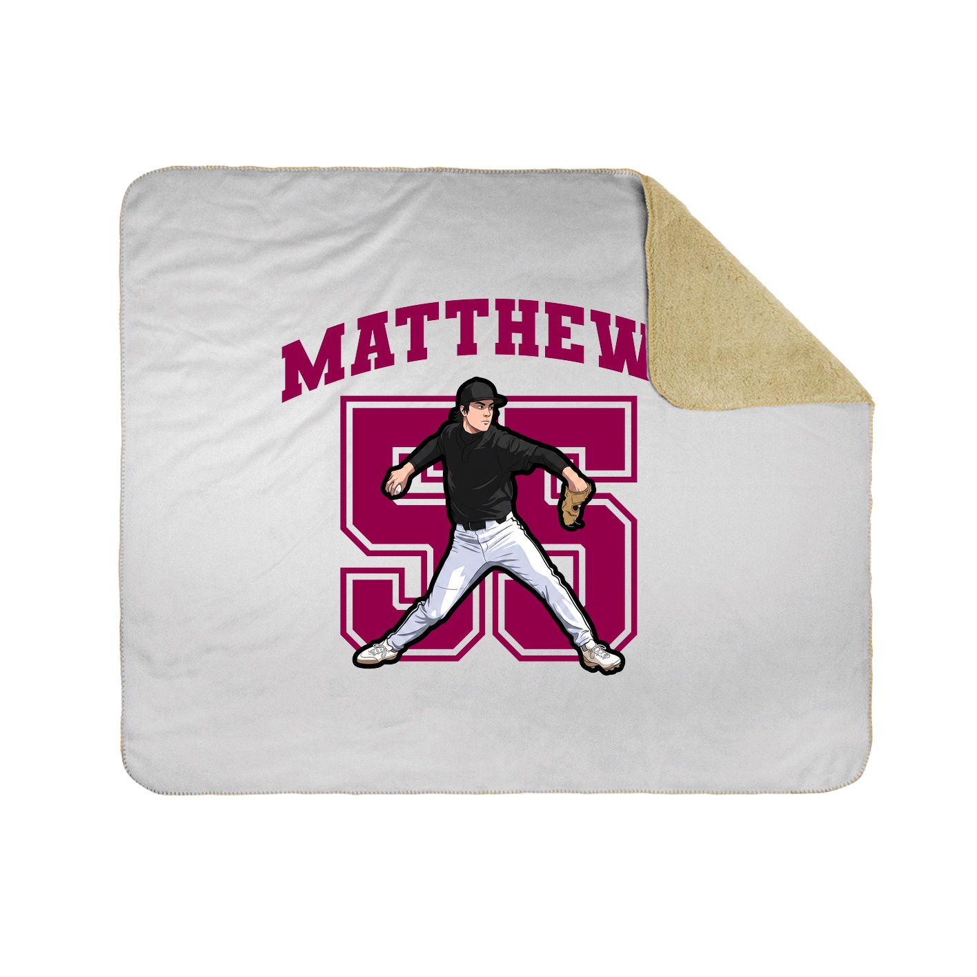Throw Blanket — Number in White