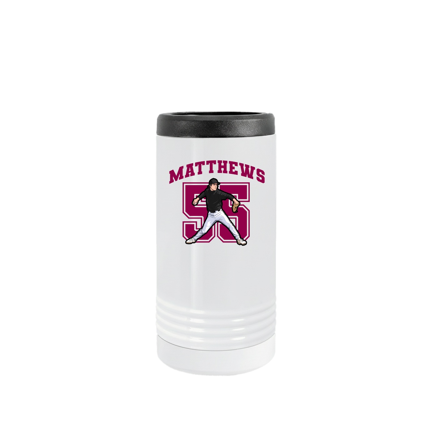 Slim Beverage Holder — Number in White
